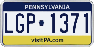 PA license plate LGP1371