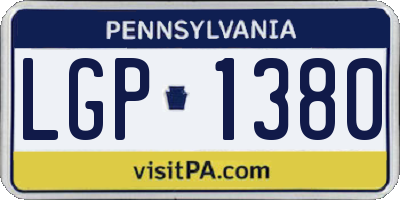 PA license plate LGP1380