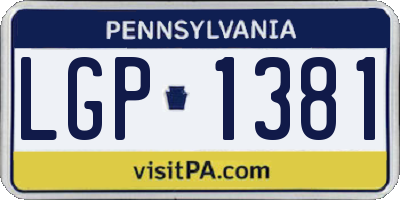 PA license plate LGP1381