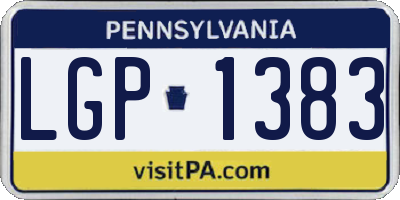 PA license plate LGP1383