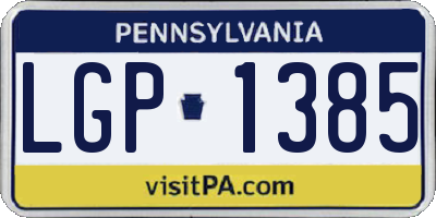 PA license plate LGP1385