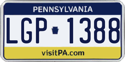 PA license plate LGP1388