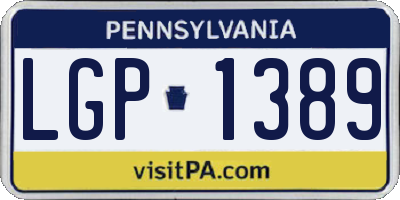 PA license plate LGP1389