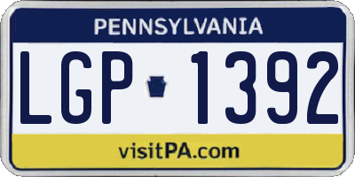 PA license plate LGP1392