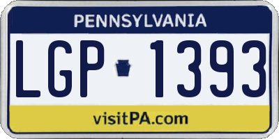 PA license plate LGP1393
