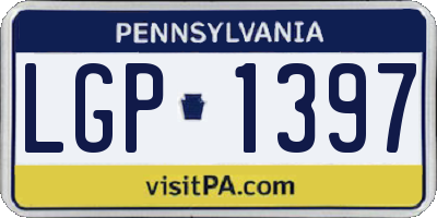 PA license plate LGP1397