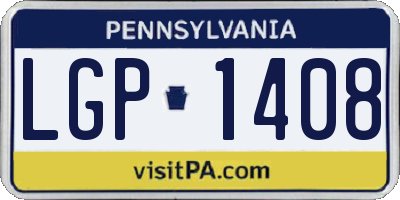 PA license plate LGP1408