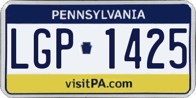PA license plate LGP1425