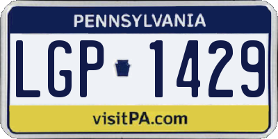PA license plate LGP1429