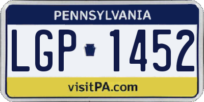 PA license plate LGP1452