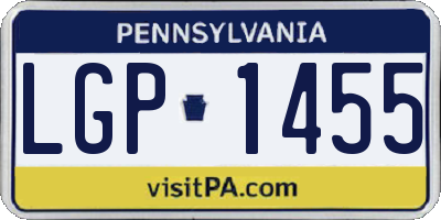 PA license plate LGP1455