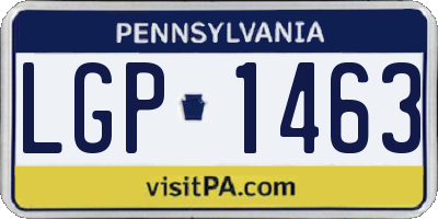 PA license plate LGP1463