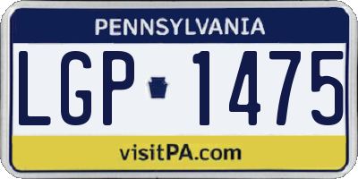 PA license plate LGP1475
