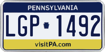 PA license plate LGP1492