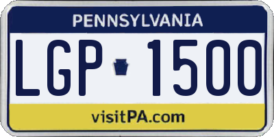 PA license plate LGP1500