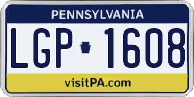 PA license plate LGP1608