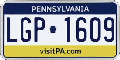 PA license plate LGP1609