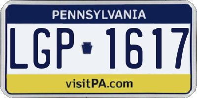PA license plate LGP1617