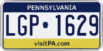 PA license plate LGP1629