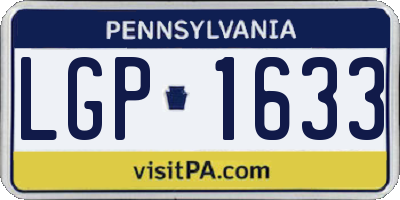 PA license plate LGP1633