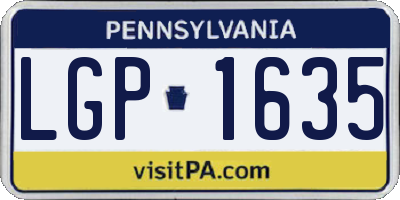 PA license plate LGP1635