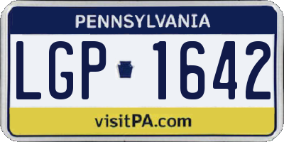 PA license plate LGP1642
