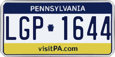 PA license plate LGP1644