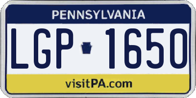 PA license plate LGP1650
