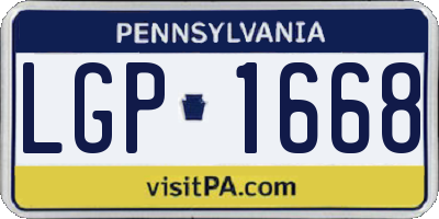 PA license plate LGP1668