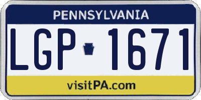 PA license plate LGP1671