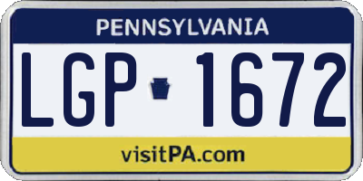 PA license plate LGP1672