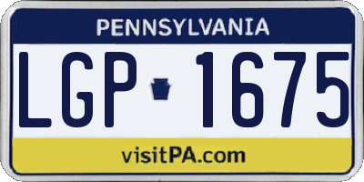 PA license plate LGP1675