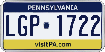 PA license plate LGP1722