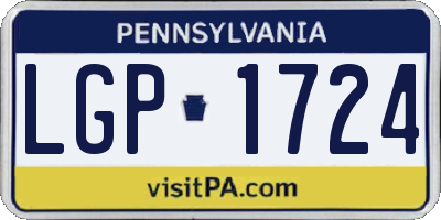 PA license plate LGP1724