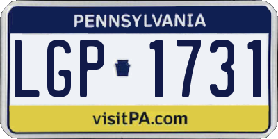 PA license plate LGP1731