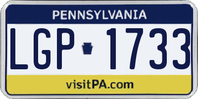 PA license plate LGP1733