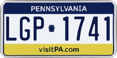 PA license plate LGP1741