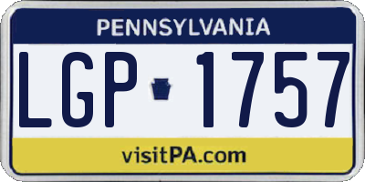 PA license plate LGP1757