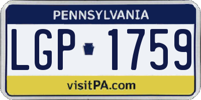 PA license plate LGP1759