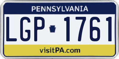 PA license plate LGP1761