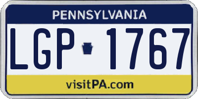 PA license plate LGP1767