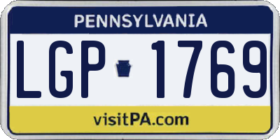 PA license plate LGP1769
