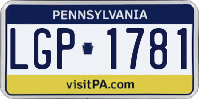 PA license plate LGP1781
