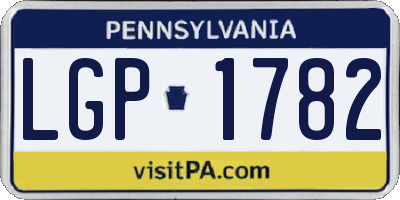 PA license plate LGP1782