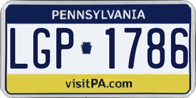 PA license plate LGP1786