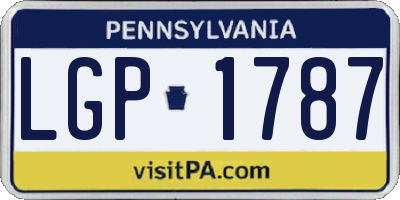 PA license plate LGP1787