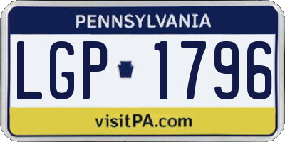 PA license plate LGP1796