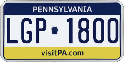 PA license plate LGP1800