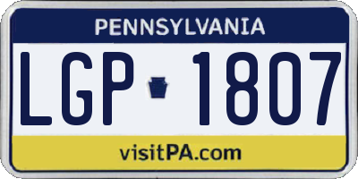 PA license plate LGP1807
