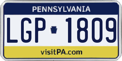 PA license plate LGP1809